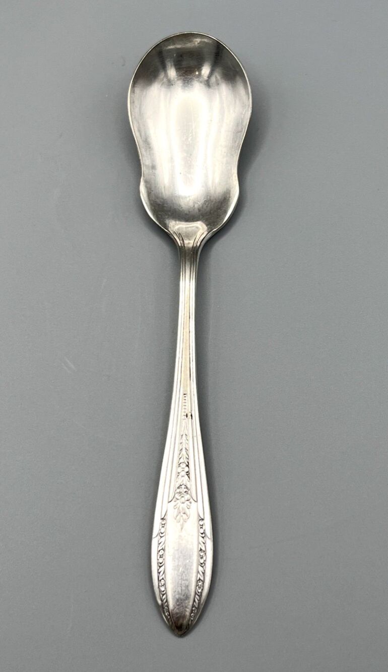 Vtg Regal Mayfield/Arden Sugar Spoon 6" Silverplate Glossy Art Deco 1933